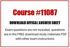 11087 - Offical Answer Sheet ---- Con. Ed. Cr. 12 Hr.