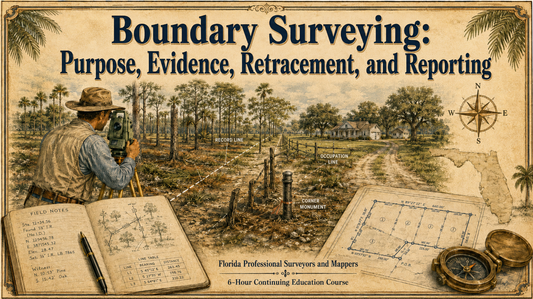 11380 Boundary Surveying: Purpose, Evidence, Retracement, and Reporting- TUE. Sept. 29, 2026 - 8am to 2pm (ET)